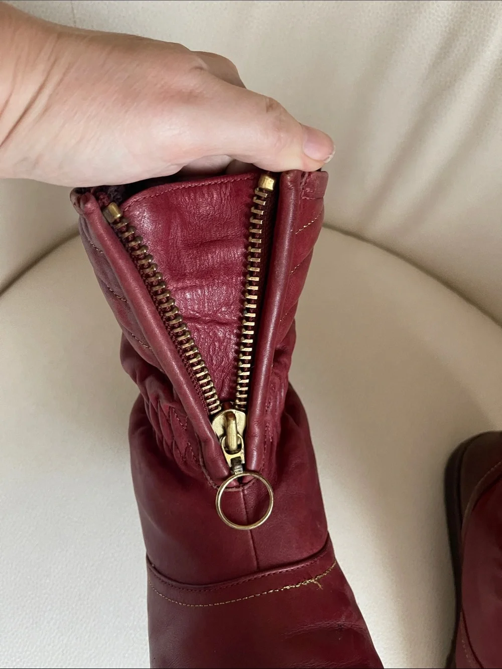 vintage Sorel Firenzy Breve red leather winter boots